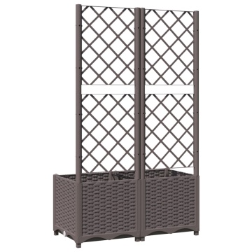 Jardinieră de grădină cu spalier maro, 80x40x136 cm, PP - Img 5
