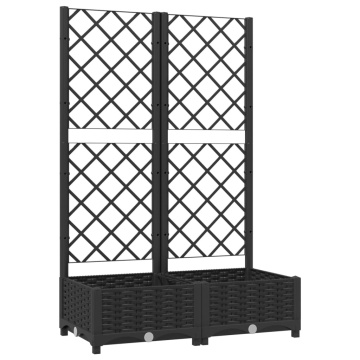 Jardinieră de grădină cu spalier negru, 80x40x121,5 cm, PP - Img 2