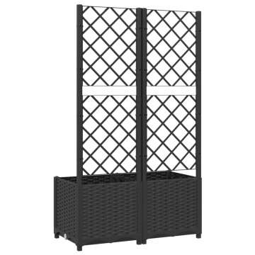 Jardinieră de grădină cu spalier negru, 80x40x136 cm, PP - Img 5