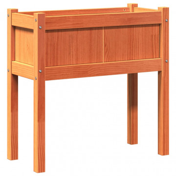 Jardinieră grădină cu picioare maro ceruit 70x31x70 cm lemn pin - Img 2