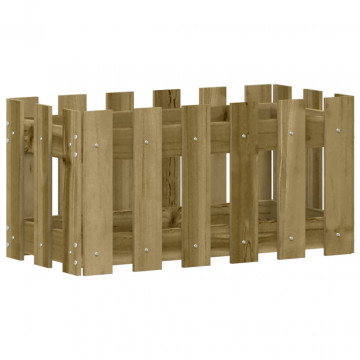 Jardinieră grădină design gard 60x30x30cm lemn de pin impregnat - Img 4