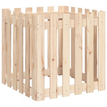 Jardinieră grădină design gard, 60x60x60 cm, lemn masiv de pin - Img 2