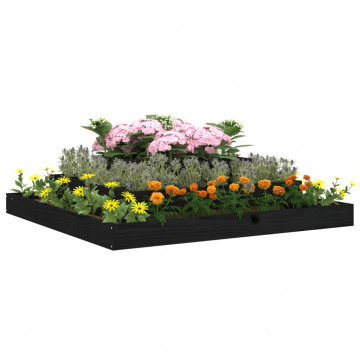Jardinieră, negru, 110x110x27 cm, lemn masiv de pin - Img 3