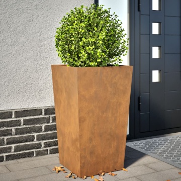 Jardiniere de grădină 2 buc 45x45x75 cm Oțel pentru intemperii - Img 1