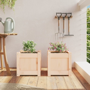 Jardiniere de grădină, 2 buc., lemn masiv de pin - Img 3