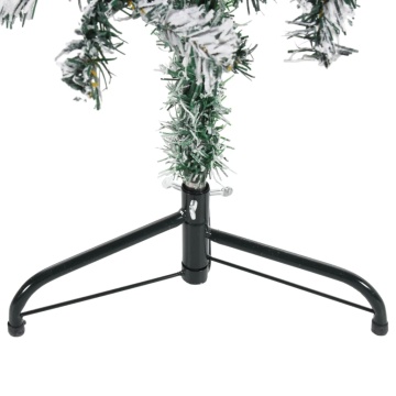 Jumătate brad de Crăciun artificial subțire, cu zăpadă, 150 cm - Img 5