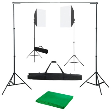 Kit studio foto cu lumini softbox și fundal - Img 1