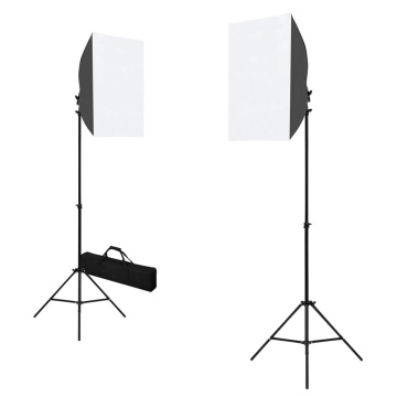 Kit studio foto cu lumini softbox și fundal - Img 2