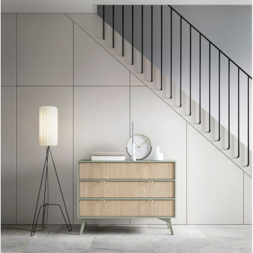 KSZ106 Comodă din eucalipt Palos PA02- scandi heringbone 106 cm 3S - Img 3