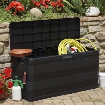 Ladă de depozitare pentru grădină, negru, 117 x 45 x 56 cm - Img 3