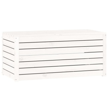 Ladă depozitare grădină, alb, 101x50,5x46,5cm, lemn masiv pin - Img 2