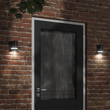 Lampă exterioară de perete, negru, aluminiu turnat sub presiune - Img 1