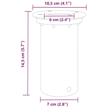 Lampă exterioară de sol, rotundă, negru, 10,5x10,5 cm, aluminiu - Img 6