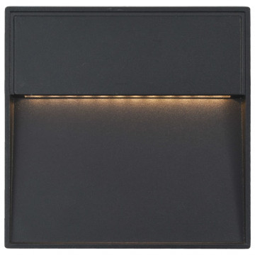 Lămpi de perete LED de exterior, 2 buc., negru, 3 W, pătrat - Img 3