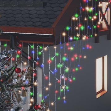 Lumini de perdea tip gheață 400 LED-uri colorate 8 funcții 10 m - Img 3