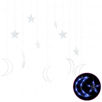 Lumini lună și stele, 138 LED-uri, albastru, cu telecomandă - Img 2