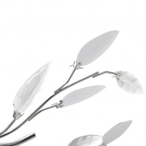 Lustră cristale acrilice formă frunze, transparent & alb, 5 becuri E14 - Img 8