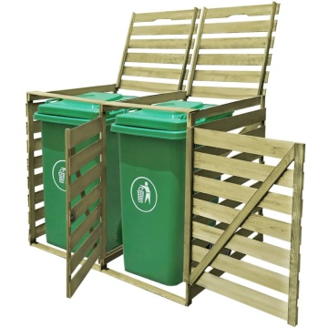 Magazie de pubele dublă, 240 L, lemn tratat - Img 1