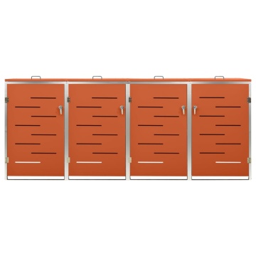 Magazie pentru patru pubele 276,5x77,5x112,5 cm oțel inoxidabil - Img 8