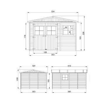 Magazin de gradina din lemn 11x14 ft/12m2 - TIMBELA M336 - Img 6