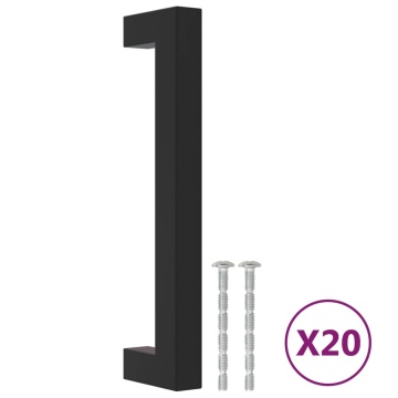 Mânere de dulap, 20 buc., negru, 128 mm, oțel inoxidabil - Img 2