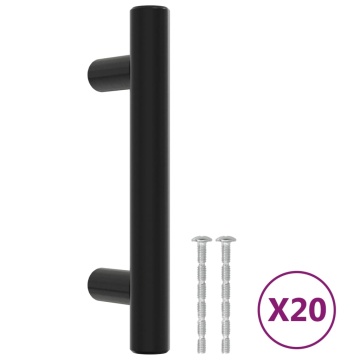Mânere de dulap, 20 buc., negru, 64 mm, oțel inoxidabil - Img 2