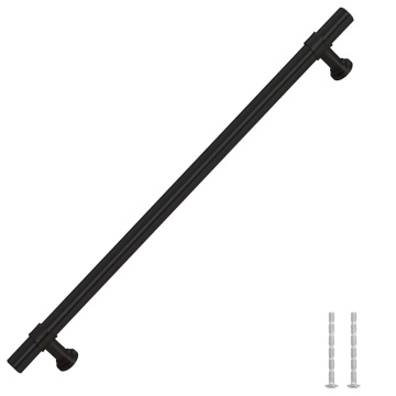 Mânere de dulap, 5 buc., negru, 224 mm, oțel inoxidabil - Img 3