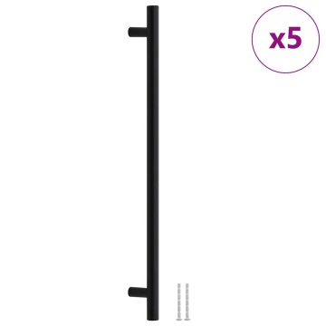 Mânere de dulap, 5 buc., negru, 320 mm, oțel inoxidabil - Img 2