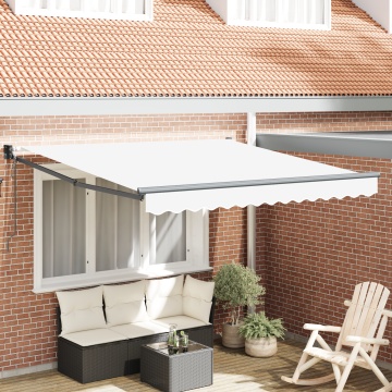 Marchiză Automată Retractabilă Alb 350x250 cm, Țesătură de schimb pentru marchiză pentru cadru de 3.5x2.5 m Alb - Img 1