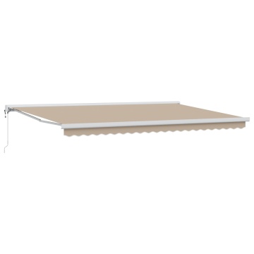 Marchiză retractabilă automată Bej 500x300 cm, Material de înlocuire pentru marchiză de 5x3 m Bej - Img 2