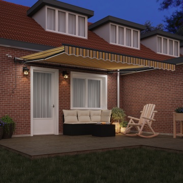 Marchiză Retractabilă Automată cu Dungi LED Multicolore 400x300 cm - Img 3