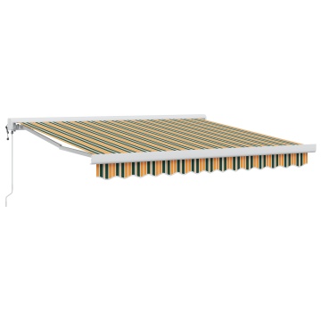 Marchiză retractabilă automată verde și galbenă 350x250 cm, material de înlocuire pentru marchiză de 3,5x2,5 m verde și galben - Img 2