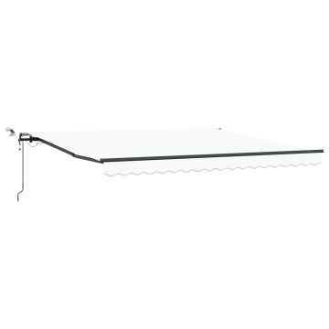 Marchiză retractabilă automatizată cu LED alb 400x350 cm, Tăblie de marchiză pentru cadru de 4x3.5 m alb - Img 2