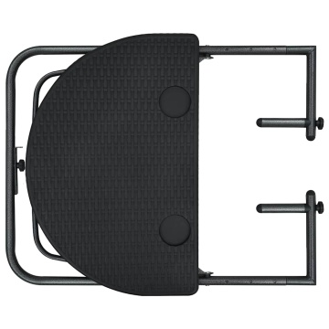 Masă balcon suspendată negru 60x64x83,5 cm plastic aspect ratan - Img 5