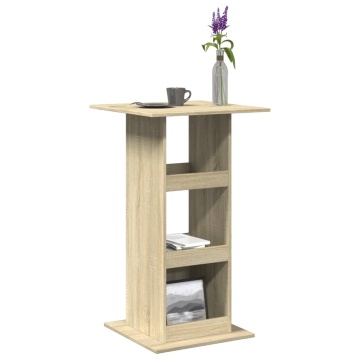 Masă bar cu depozitare stejar sonoma 60x60x102cm lemn prelucrat - Img 1