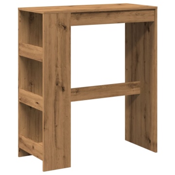 Masă bar cu rafturi, stejar artizanal, 90x40x103,5 cm, lemn - Img 2