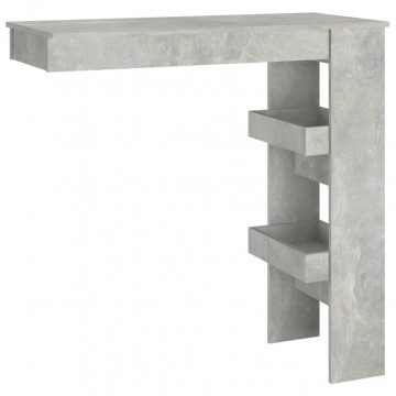 Masă bar de perete gri beton 102x45x103,5 cm lemn compozit - Img 2