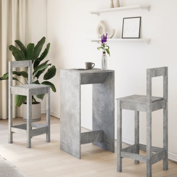 Masă bar, gri beton, 51x50x103,5 cm, lemn prelucrat - Img 3
