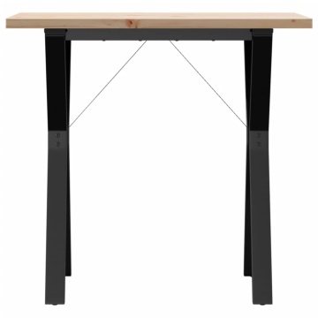 Masă bucătărie, cadru Y, 80x50x75,5 cm lemn masiv pin și fontă - Img 4