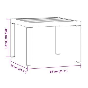 Masă cafea grădină negru 55x55x39,5cm oțel vopsit electrostatic - Img 5