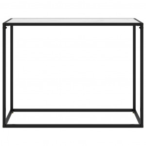 Masă consolă, alb, 100x35x75 cm, sticlă securizată - Img 2
