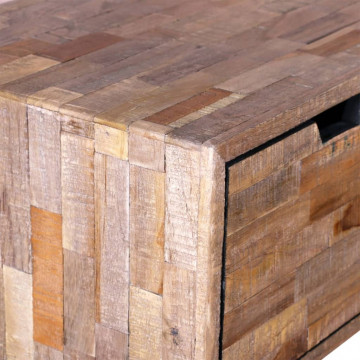 Masă consolă cu 3 sertare, lemn de tec reciclat - Img 7