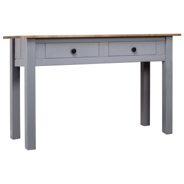 Masă consolă, gri, 110x40x72 cm, lemn masiv de pin, gama Panama - Img 1