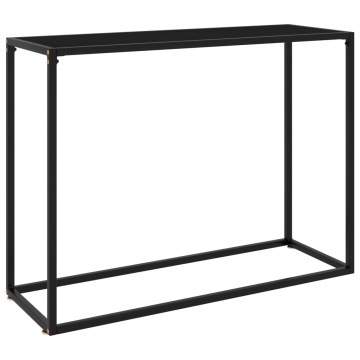 Masă consolă, negru, 100x35x75 cm, sticlă securizată - Img 1