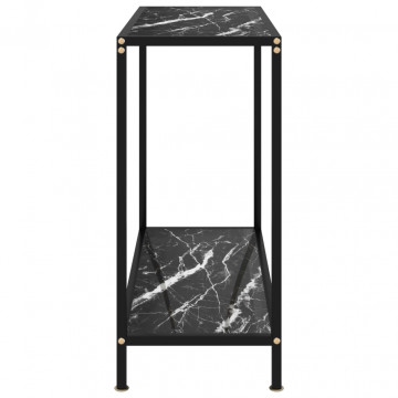 Masă consolă, negru, 80 x 35 x 75 cm, sticlă securizată - Img 2