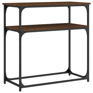Masă consolă, stejar maro, 75x35,5x75 cm, lemn prelucrat - Img 2