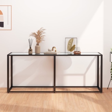 Masă consolă, transparent, 180x35x75,5 cm, sticlă securizată - Img 1