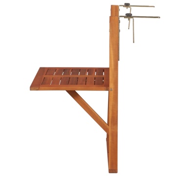 Masă de balcon suspendată, 64,5x44x80 cm, lemn masiv de acacia - Img 2
