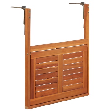 Masă de balcon suspendată, 64,5x44x80 cm, lemn masiv de acacia - Img 6