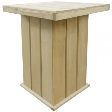 Masă de bar, 75 x 75 x 110 cm, lemn de pin tratat - Img 1